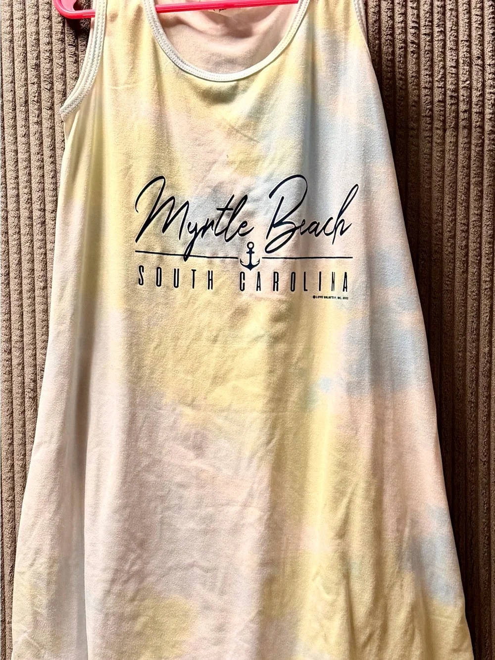 Myrtle Beach Kids' Pastel Tie-Dye Tank Dress - Yellow & Blue